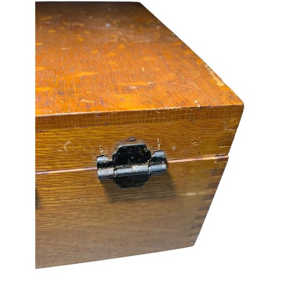 Globe Wernicke Oak Wood Dove Recipe File Holder Index Box 1940s No 7310-C READ - Picture 7 of 12